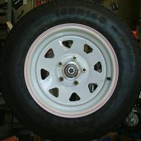 Wheel - 14 inch white wheel and tyre